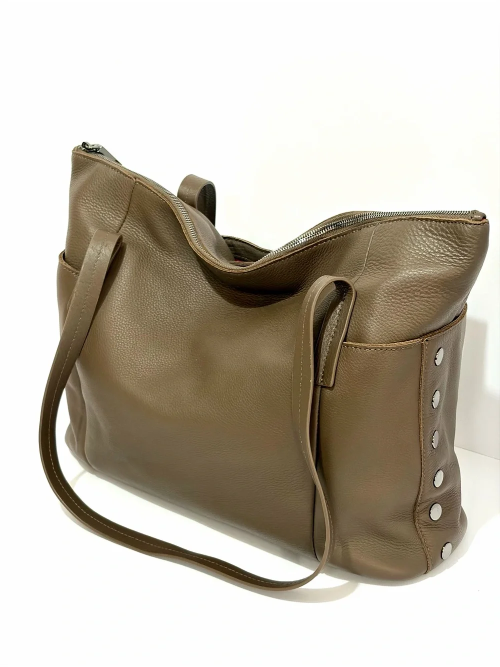 Hammitt Addie Large Leather Tote Bag In Olivine With Gunmetal Hardware EUC!!